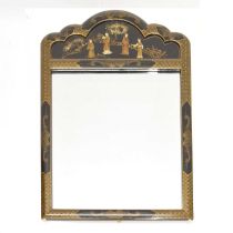 Chinese black lacquered mirror