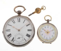 Late Victorian silver cased open face pocket watch