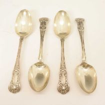 Four Victorian silver table spoons