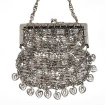 White metal purse