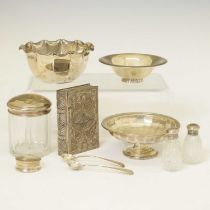 Three silver bon bon dishes, etc