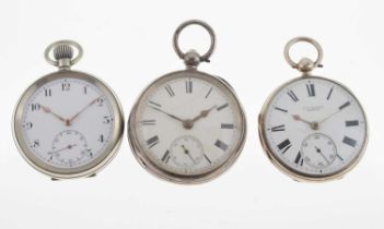 Late Victorian J.W.Benson silver cased open face pocket watch
