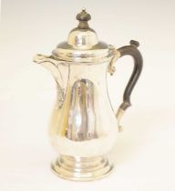 George V silver baluster hot water jug