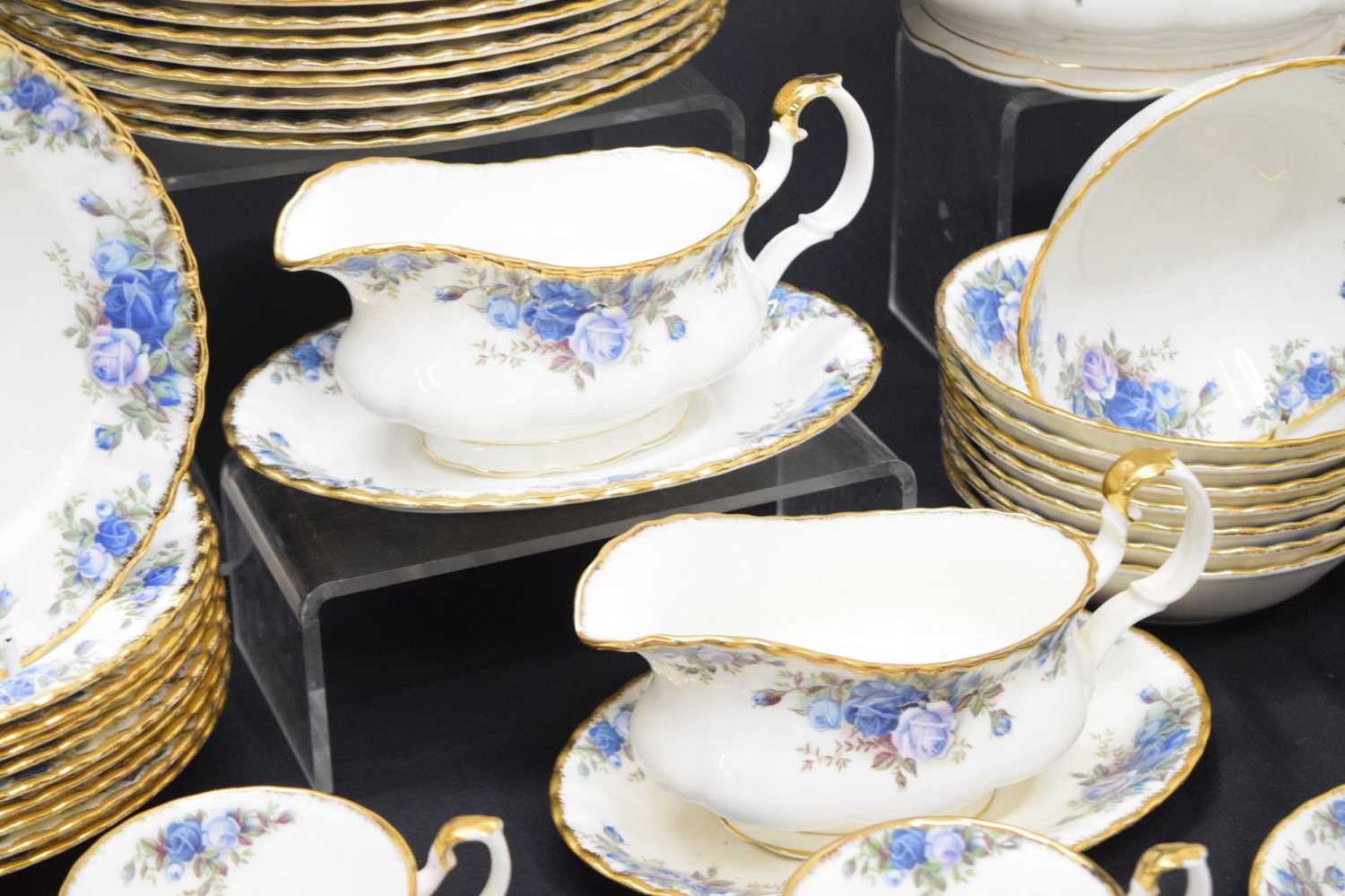 Extensive Royal Albert 'Moonlight Rose' (Blue Roses) pattern tea and dinner wares - Image 16 of 19