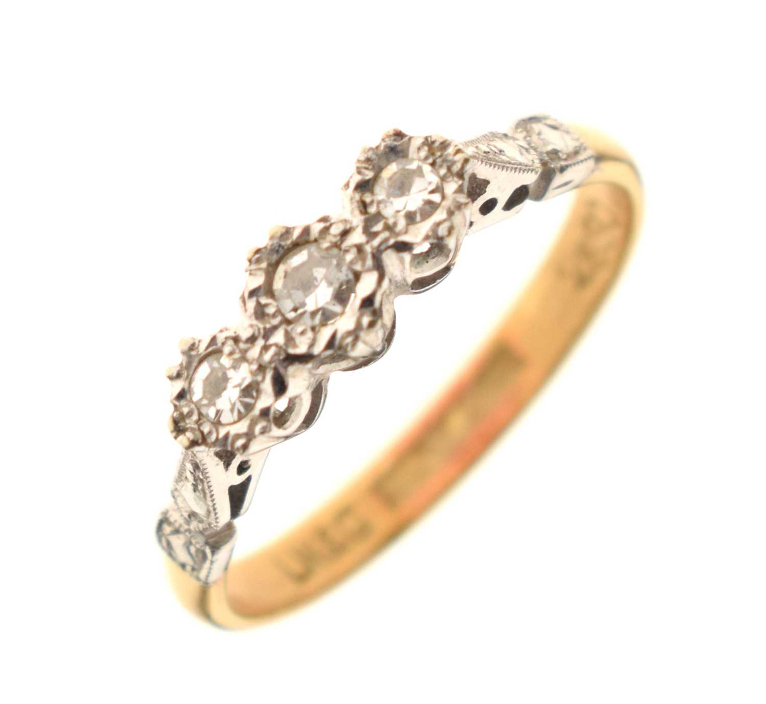 Diamond three-stone ring