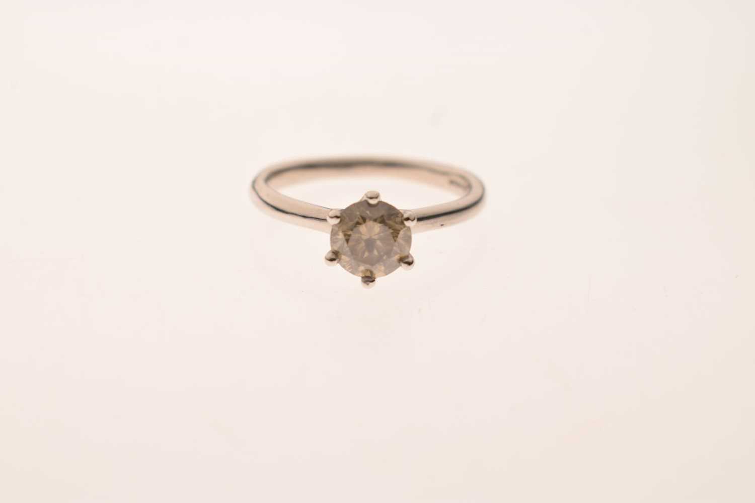 Diamond single stone platinum ring - Image 8 of 8