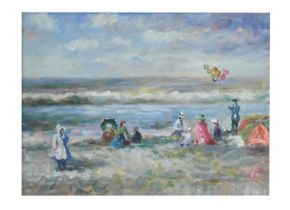 Christopher Kohnn - Oil on canvas - Beach scene