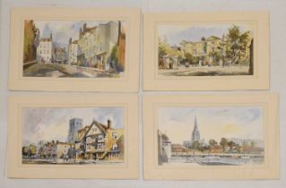 Four watercolours of Bristol views