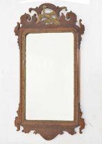 Walnut fret-frame wall mirror