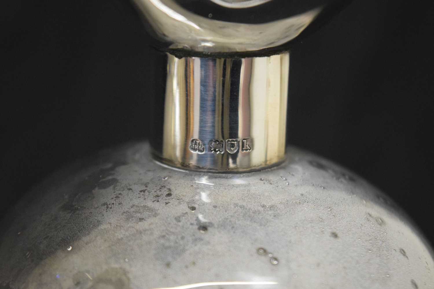 Edward VII silver mounted glug glug decanter, a Stuart crystal decanter, and a nightcap decanter - Image 6 of 8