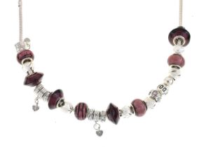 Pandora style charm bead necklace