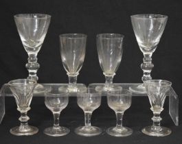 Four pairs of 19th Century and later drinking glasses