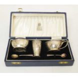 Garrard & Co three-piece silver condiment set