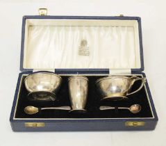 Garrard & Co three-piece silver condiment set