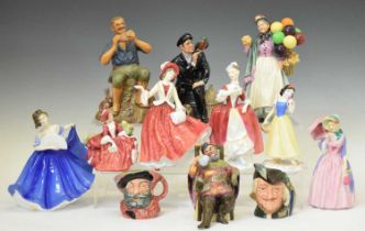 Royal Doulton - Group of ten porcelain figures and two character jugs