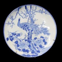 Japanese blue and white porcelain charger