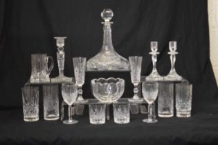 RAF Royal Air Force cut glass decanter, together with a selection of glass