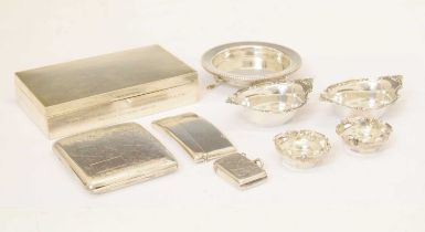 Quantity of silver items to include tabletop box, etc