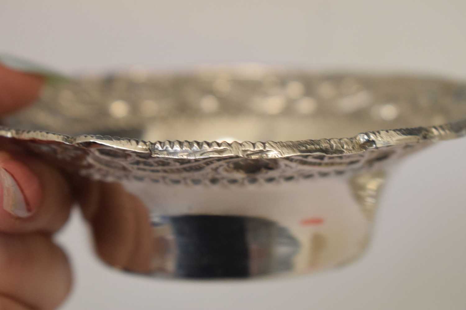 Pair of Indian white-metal circular dishes or bowls - Image 4 of 13