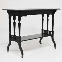 Late 19th century later ebonised two-tier side or centre table