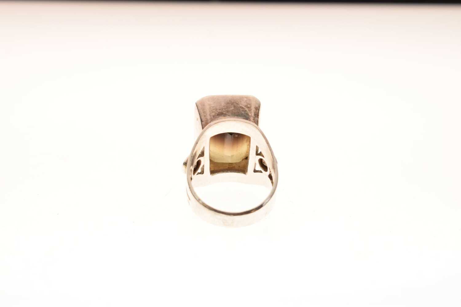 Smoky quartz silver ring - Image 4 of 6