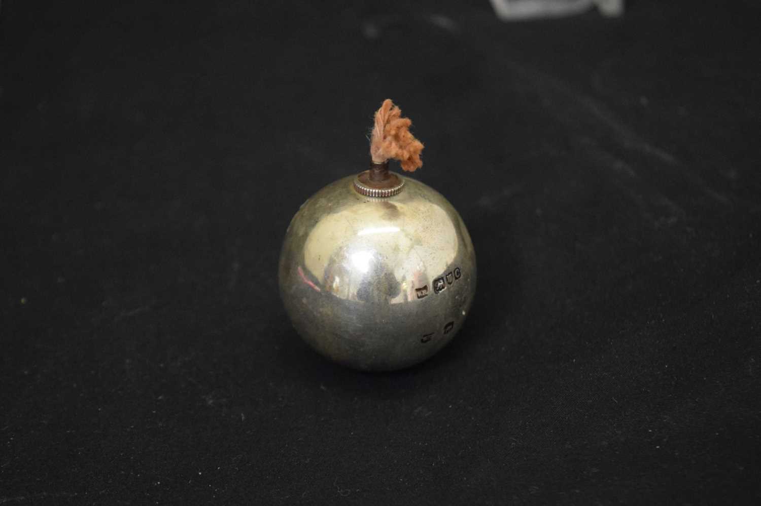 Military Interest - Late Victorian silver novelty table lighter in the form of a bomb or grenade, - Image 2 of 5