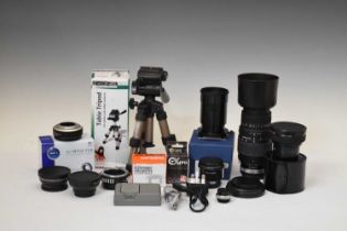 Sigma D9 70-300mm lens and assorted camera equipment