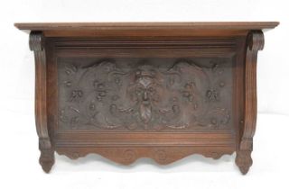 Late Victorian or Edwardian mahogany wall shelf