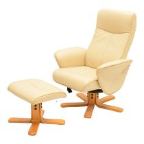 Stressless style armchair and footstool