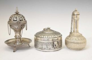 Three pieces of Oman white metal items