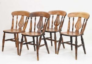 Set of four Victorian kitchen or side chairs