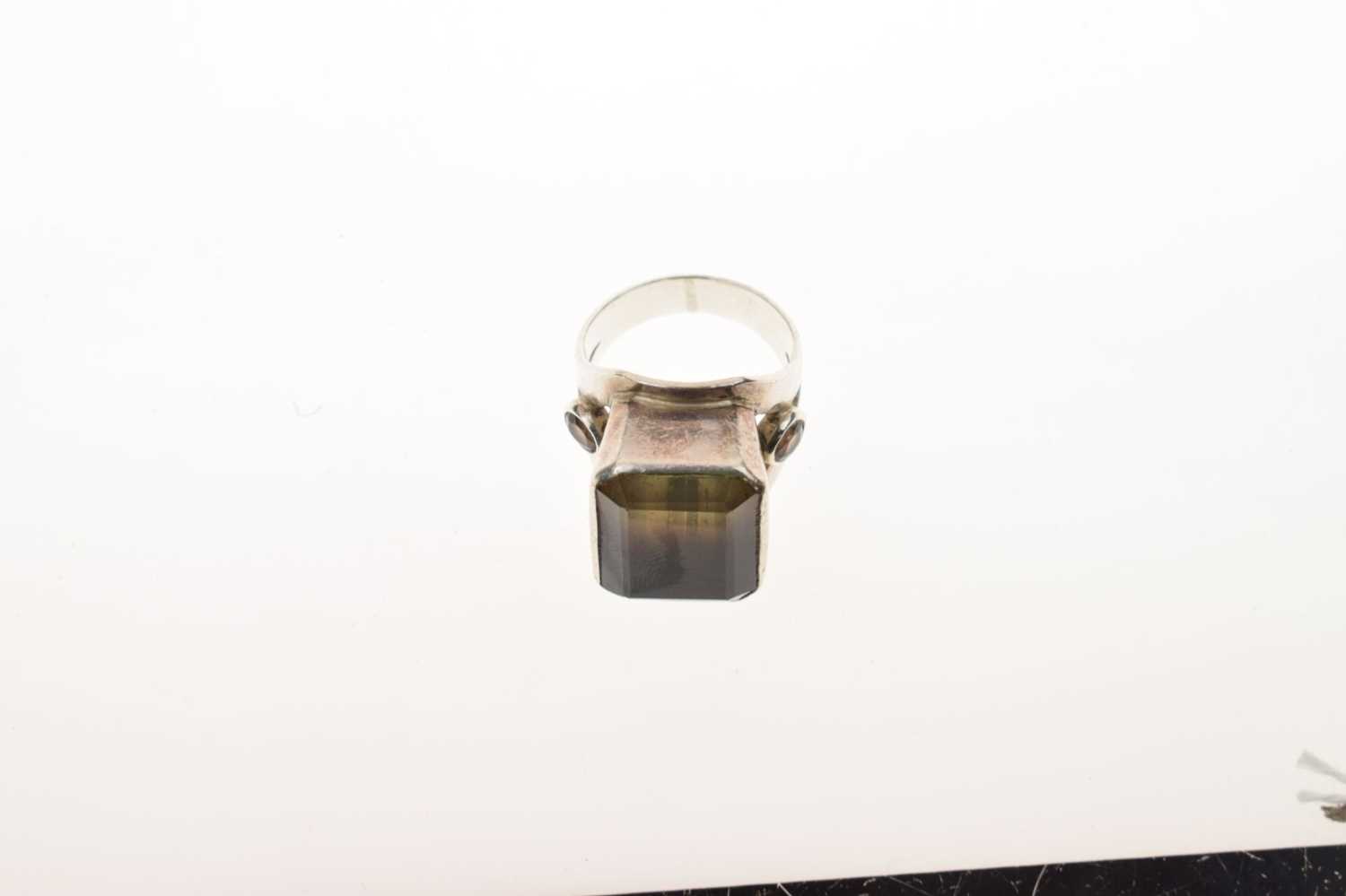 Smoky quartz silver ring - Image 6 of 6