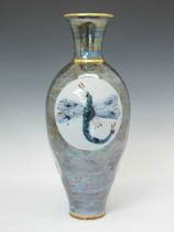 Porcelain dragonfly painted vase