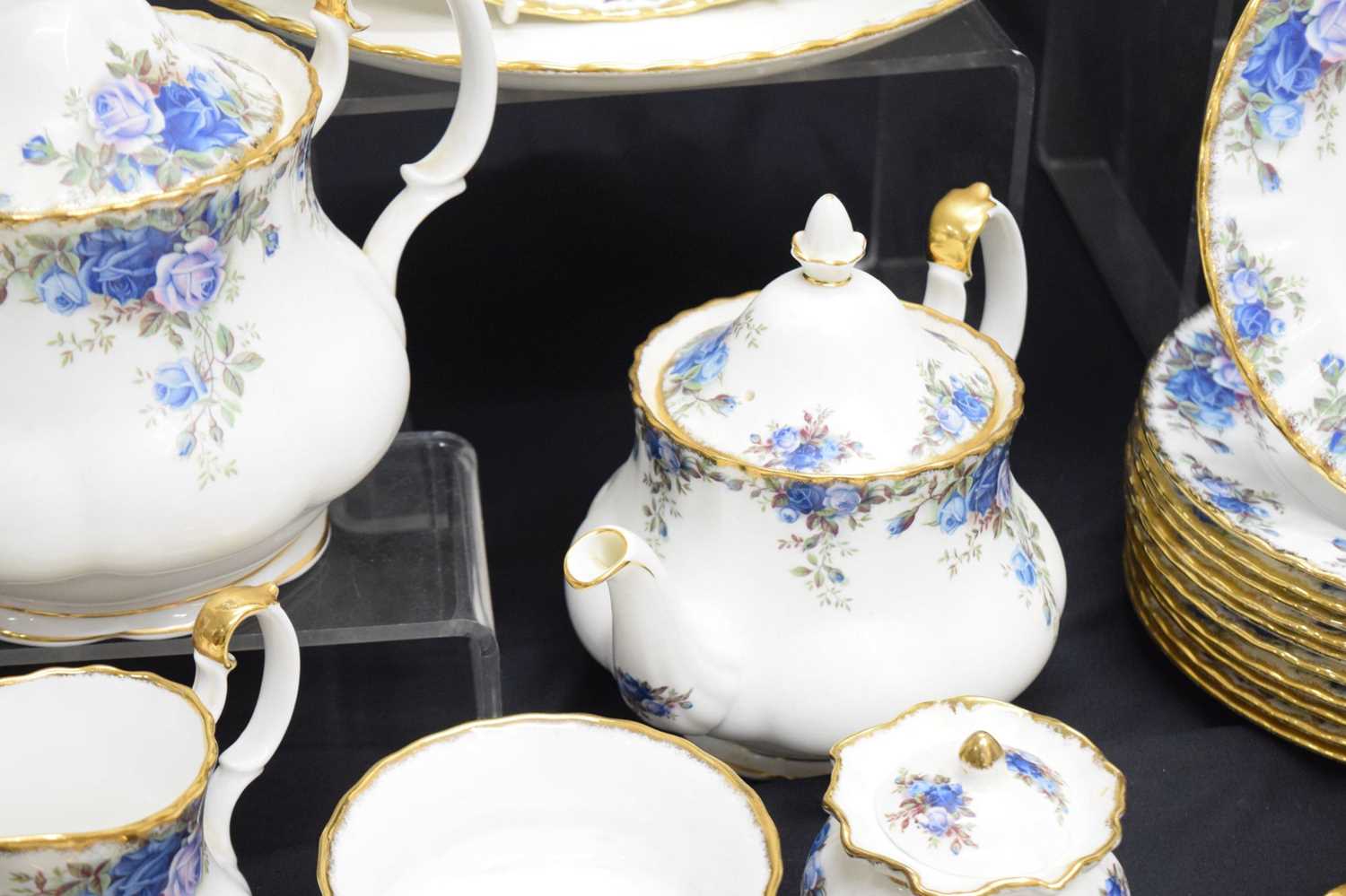 Extensive Royal Albert 'Moonlight Rose' (Blue Roses) pattern tea and dinner wares - Image 7 of 19