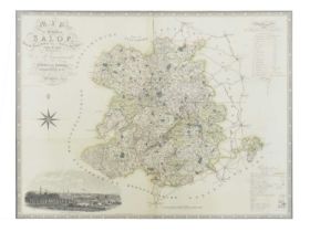 19th century C&J Greenwood map of Salop/Shropshire 1826-1827