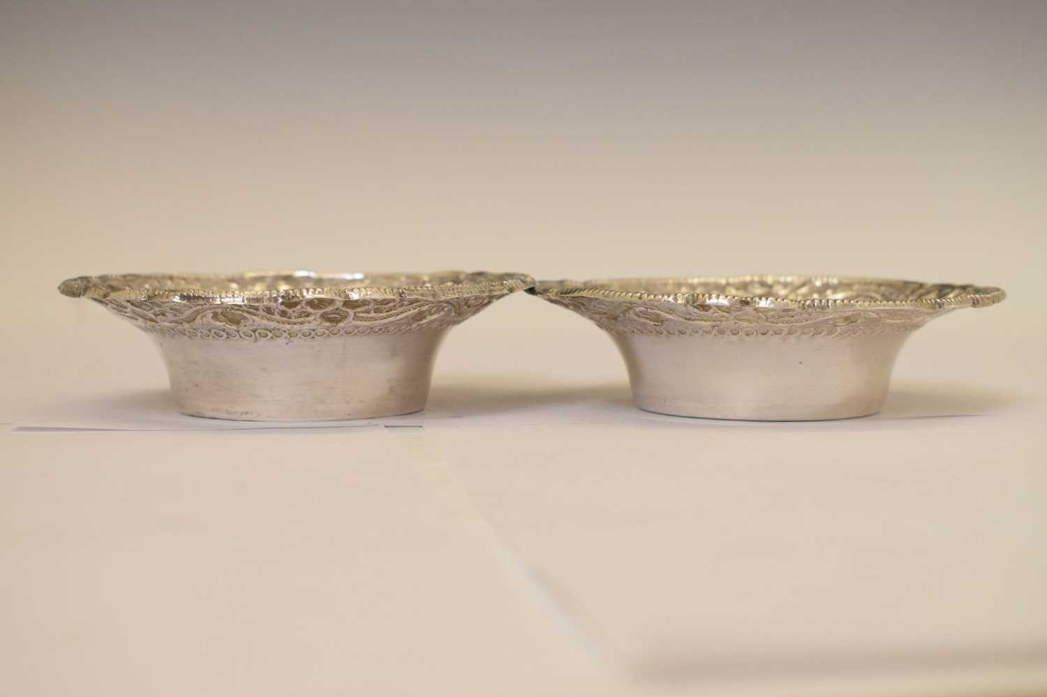 Pair of Indian white-metal circular dishes or bowls - Image 11 of 13