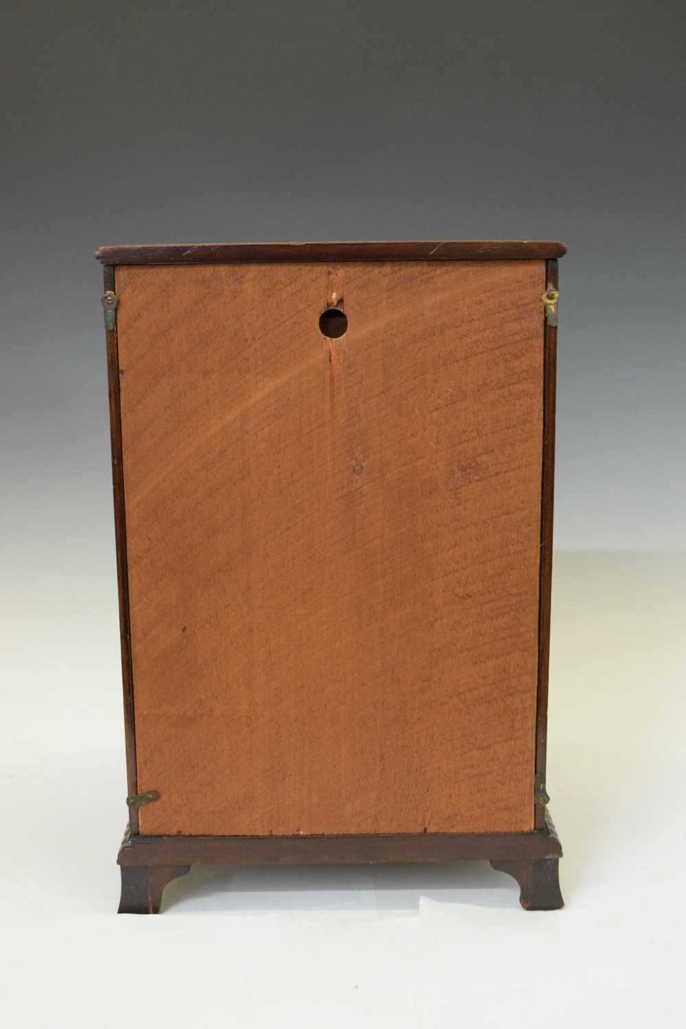 Early 20th Century mahogany tambour-top miniature bureau - Image 7 of 8