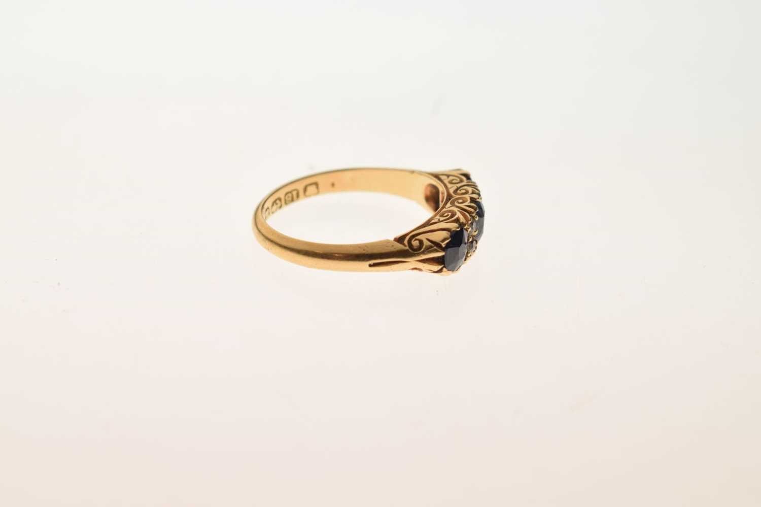 Late Victorian 18ct gold, sapphire and diamond ring - Image 4 of 6