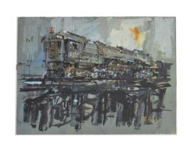 John F. Palmer (Bristol Savages) 1939-2021, - Acrylic on board - Locomotive 4113
