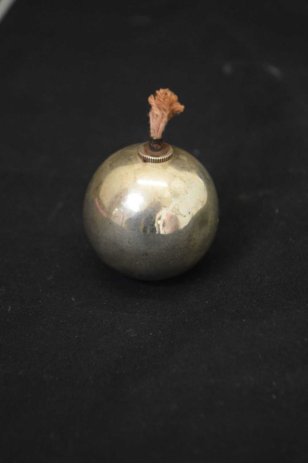 Military Interest - Late Victorian silver novelty table lighter in the form of a bomb or grenade, - Image 4 of 5