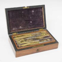 Rosewood cased drawing set