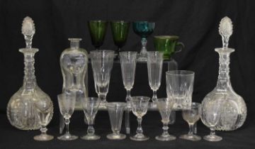 Collection of 18th century and later drinking glasses