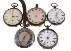 Early Victorian silver open faced pocket watch and others