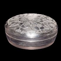Lalique circular lidded box with Floral decoration
