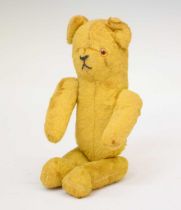 Miniature golden mohair teddy bear