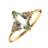 Tourmaline and diamond dress ring