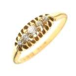 18ct gold graduated five-stone diamond ring
