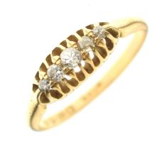 18ct gold graduated five-stone diamond ring