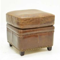 Artsome for Coach House - brown leather footstool