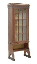 Victorian or Edwardian pitch pine glazed door cabinet